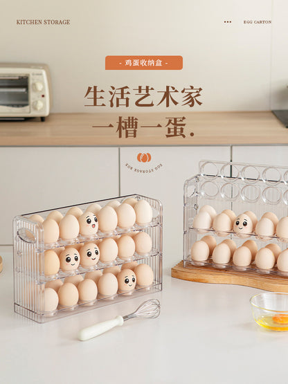 Egg Storage Box for Refrigerator Side Door, Egg Carton Holder, Food-Grade Special Transparent Storage and Preservation Box with Lid
