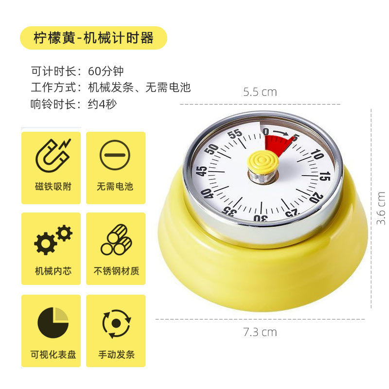 Export mechanical timer kitchen cooking timing reminder visual time management alarm clock countdown magnetic attraction