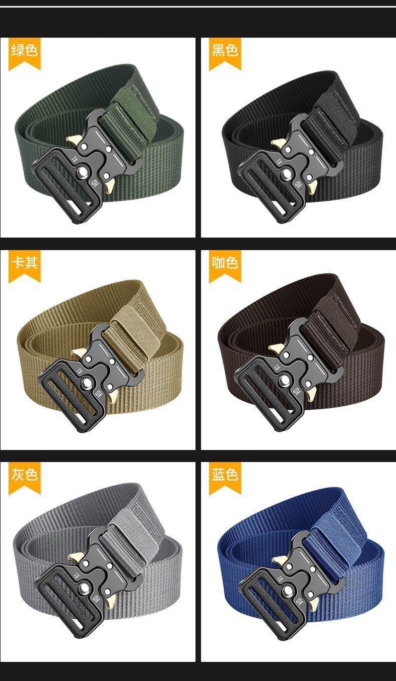 Factory direct cross-border nylon automatic buckle belt outdoor tooling tactical pants belt military training belt men wholesale