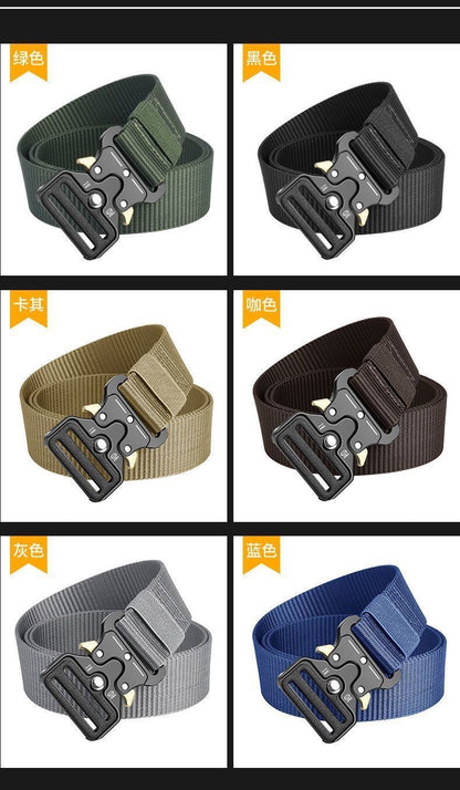 Factory direct cross-border nylon automatic buckle belt outdoor tooling tactical pants belt military training belt men wholesale