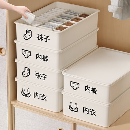 Household Intimates and Socks Storage Box Plastic Cosmetics Organizer Storage Intimates Bra Intimates Compartment Storage Box