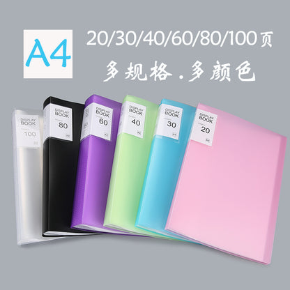 Transparent Multi-Layer Loose-Leaf A4 Folder Pp Student Certificate and Test Paper Storage Book File Folder for Pregnancy Check-Up and Music Score Storage