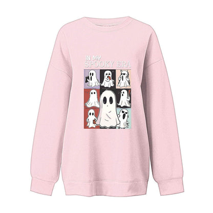 Women Sweatshirtss Halloween Cute Ghost Pattern Long Sleeve Sweater Horror Fall Pullover Tops