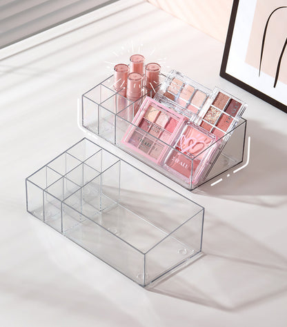 Transparent Storage Box Cosmetics Organizer Desktop Lipstick Makeup Brush Skin Care Product Pen Holder Makeup Box Storage Shelf