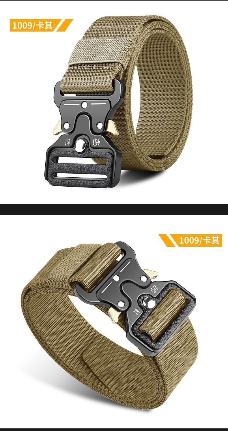 Factory direct cross-border nylon automatic buckle belt outdoor tooling tactical pants belt military training belt men wholesale