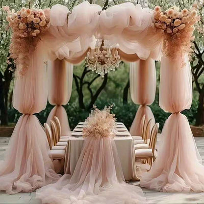 Wedding gauze curtain white gauze cross-border outdoor gauze curtain scene background decoration party wedding gauze wedding arch
