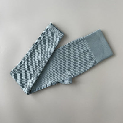 Foreign Trade New Leggings Outer Wear Spring and Summer Women's Solid Color Elastic Tight Sports Pants Yoga Fitness Threaded Pants