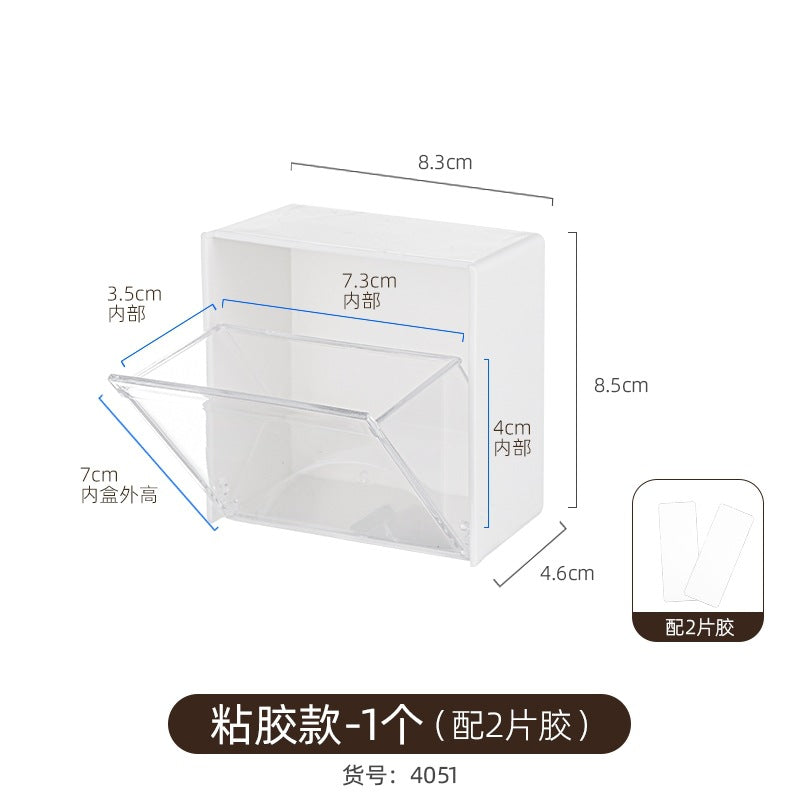 Bathroom Makeup Cotton Wall-Mounted Storage Box Bathroom Cotton Swab Stick Makeup Remover Cotton Dormitory Hair Accessories Storage Rack