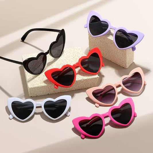 Personalized New European and American Sun Protection and Anti-Uv Sunglasses, Trendy and Fashionable Peach Heart Sunglasses, Internet Celebrity Cat-Eye Glasses