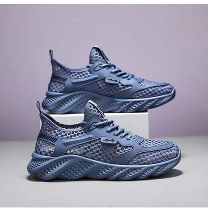 Hollow-Out Leather Shoes for Men, Summer Breathable Soft Leather Low-Top Business Casual Versatile Slip-On Perforated Dad Shoes