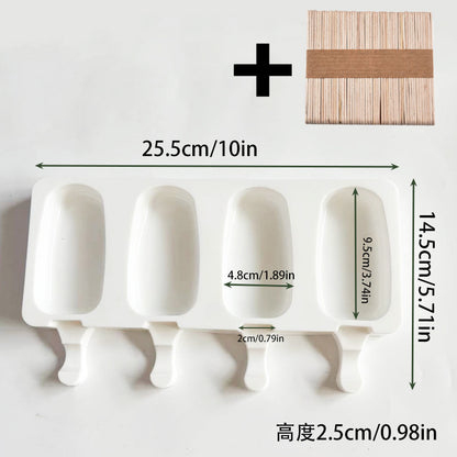 Cross-Border New Oval Ice Cream Mold with Lid, Easy to Release, Cheese Popsicle DIY Home Ice Cream Mold