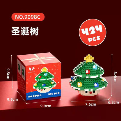 What is the cross-border Christmas building block ball micro-particle assembly puzzle snowman Christmas tree ornaments boys and girls gifts