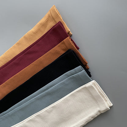 Foreign Trade New Leggings Outer Wear Spring and Summer Women's Solid Color Elastic Tight Sports Pants Yoga Fitness Threaded Pants