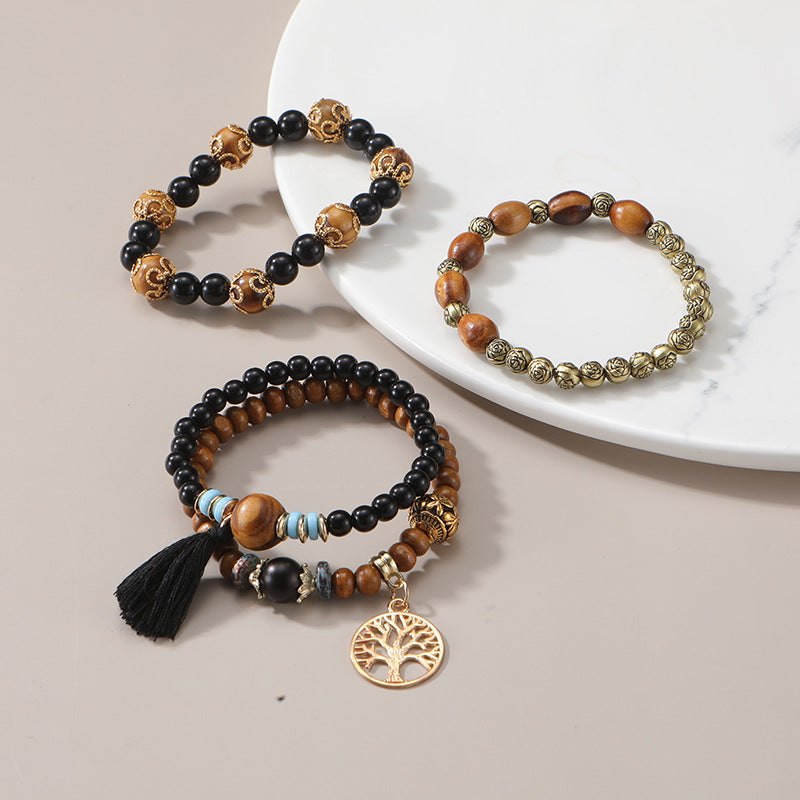 European and American Cross-Border Hot-Selling New Bohemian Bracelets Creative Tassel Multi-Layer Beaded Bracelets Fashion Jewelry