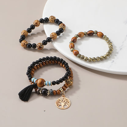 European and American Cross-Border Hot-Selling New Bohemian Bracelets Creative Tassel Multi-Layer Beaded Bracelets Fashion Jewelry