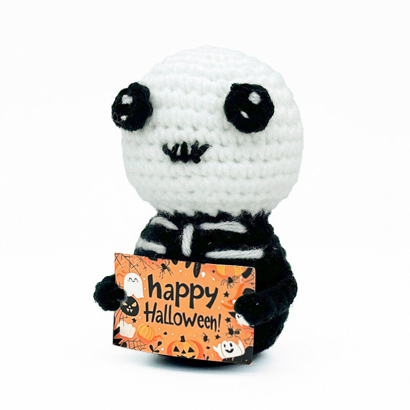 Cross-Border Amazon Handmade Knitted Doll Halloween Gift Ghost Little Devil Grim Reaper Emotional Plush Toy Wholesale
