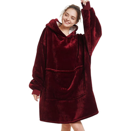 Amazon Hot Selling Autumn and Winter Flannel Double Layer Pajamas fleece-lined Warm Long Sleeve plus size Pet Bag Home Clothes