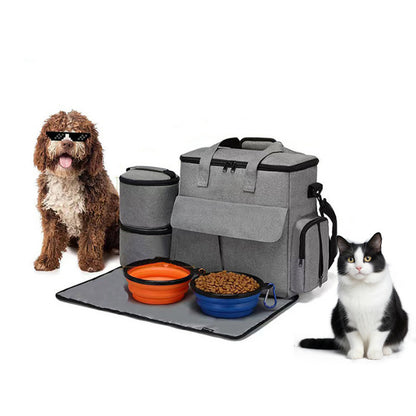 Large-Capacity Dog Food and Cat Food Backpack, Pet Travel Bag, Foldable Snack Bag, Dog Bag, Cat Bag, Portable Cross-Body Bag