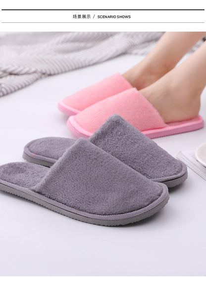 New plush indoor home autumn and winter wooden floor warm EVA moon cotton slippers Cixi men and women couples