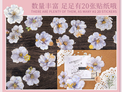 Pick up Pet Flower Sticker Pack, Hot Stamping Handbook DIY Decorative Material Stickers, 20 Pieces in Cross-Border 6 Styles