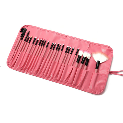 Low-Priced 24-Piece Makeup Brush Set, Animal Hair Portable Beauty Tools