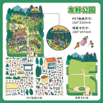 Infeel.Me Extra Large Scenery Stickers Today's Business Hours Open - Part Twelve DIY Journal Scene Stickers
