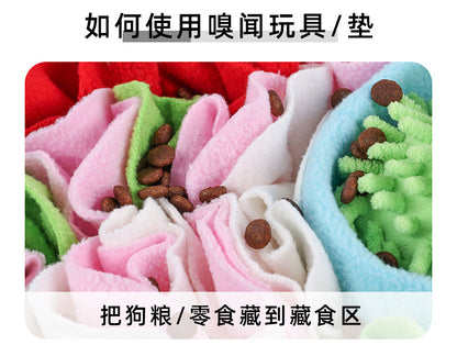 Cross-border pet sniffing mat cats and dogs puzzle decompression hidden food training with small toys four seasons play interactive