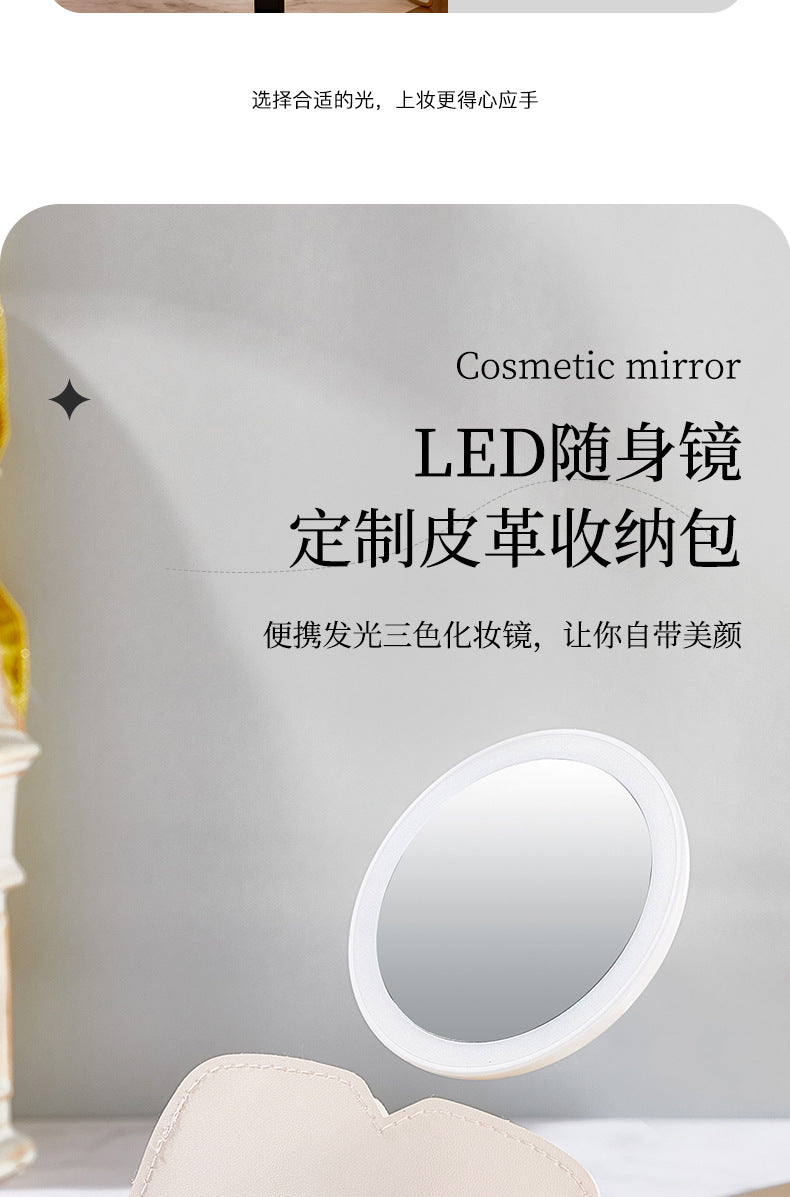 LED makeup mirror stepless dimming HD makeup makeup suit practical birthday gift cosmetics full gift box