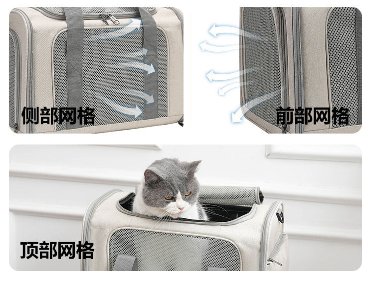 Cat Carrier for Outings, Sterilization, Portable, Large Capacity, Breathable, Cat Car Cage, Cat Cage, Dog Carrier, Handheld, Crossbody, Foldable Pet