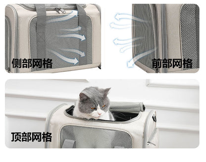 Cat Carrier for Outings, Sterilization, Portable, Large Capacity, Breathable, Cat Car Cage, Cat Cage, Dog Carrier, Handheld, Crossbody, Foldable Pet