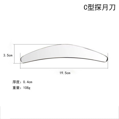 Factory direct stainless steel large heart-shaped scraping plate hand face scraping metal massage beauty tools wholesale