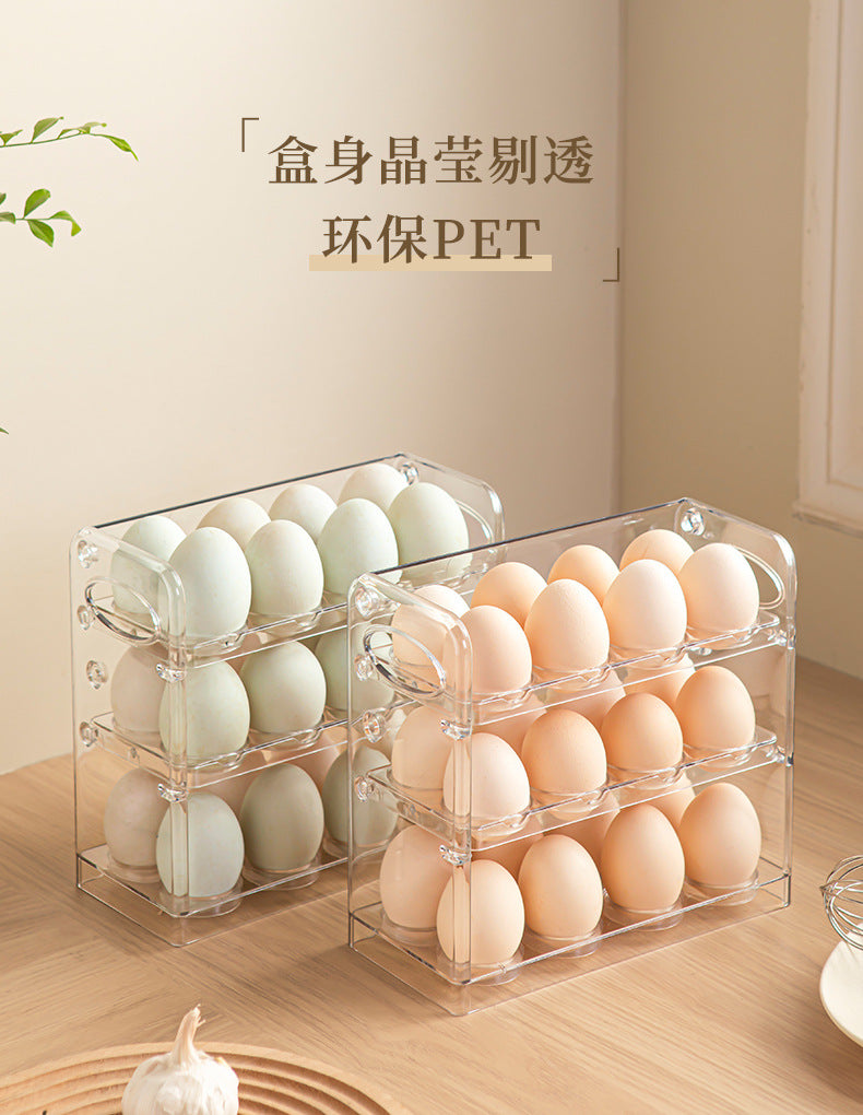 Egg Storage Box for Refrigerator Side Door, Egg Carton Holder, Food-Grade Special Transparent Storage and Preservation Box with Lid