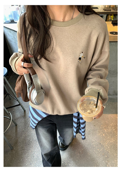 Guangzhou Huang Zheng American Retro Sexy Pullover Embroidered Sweatshirt Feminine Versatile Long-Sleeved Casual Top 530821