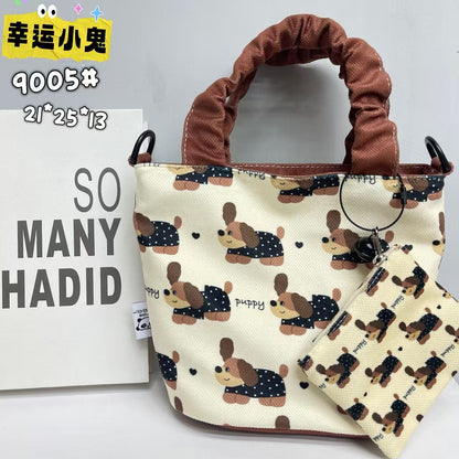 New Girls Handbag Storage Bag Cute Lunch Box Bag Handbag Mother Bag Korean Cartoon Bag Hand Bag