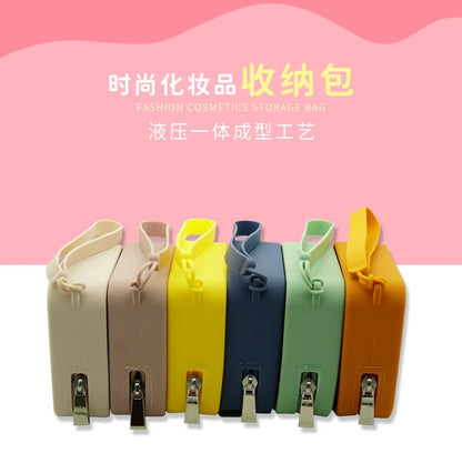 Square Silicone Makeup Storage Box Coin Purse Light Luxury Storage Multi-Purpose Small Closed Portable Storage Bag