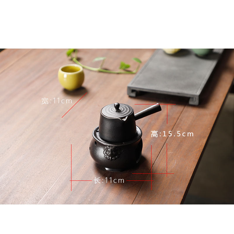 Yuerui New Rustic Pottery Constant Temperature Alcohol Tea Brewing Pot Set with Handle, Balcony Tea Brewing Stove Complete Set Wholesale Pottery