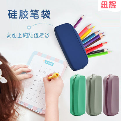 Large-Capacity Silicone Pencil Case Stationery Box Storage Multifunctional Large Pencil Case for Primary School Students Silicone Pencil Case for Primary School Students