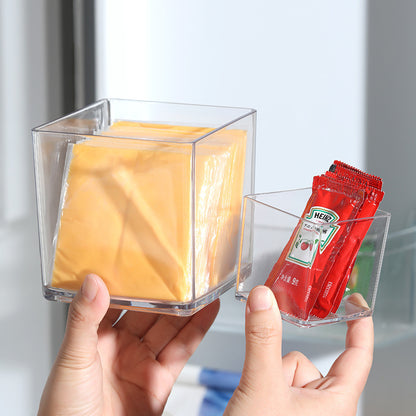 Desktop Storage Box Square Transparent Acrylic Flower Pot Sundries Cosmetics Stationery Notes Kitchen Workstation Height