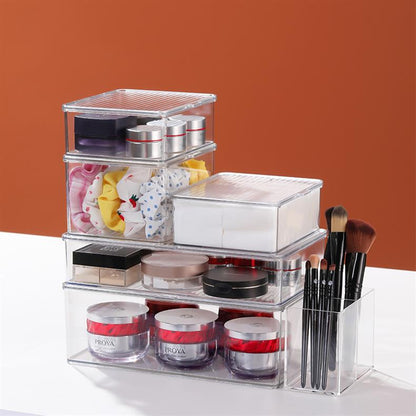 Makeup Cotton Swab Storage Box Makeup Remover Cotton Toothpick Line Acrylic Box Desktop Beauty Egg Cosmetics Storage Box