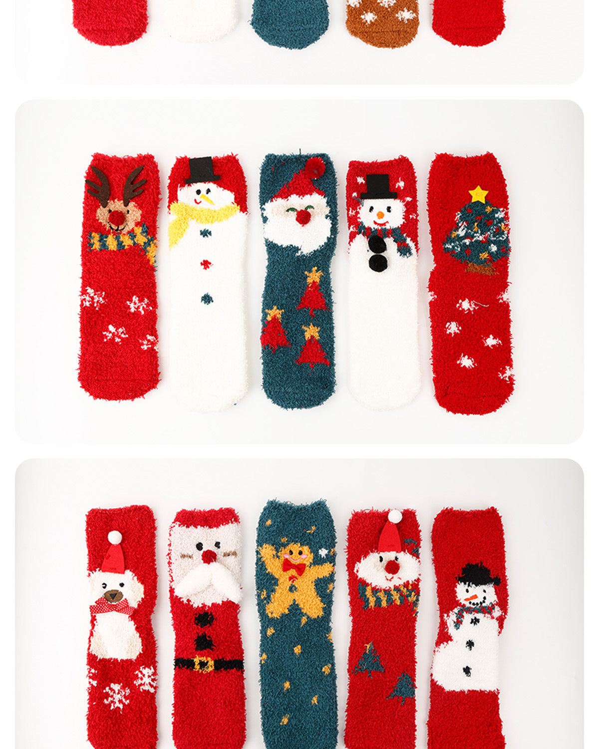 Christmas socks women's Christmas tree socks winter thick warm coral fleece sleep socks cartoon elk snowman