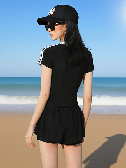 Women's Swimsuit Hot Spring 2025 New Split Slimming Look Belly-Covering Conservative Swimming Pool Special Sports Boxer Swimsuit