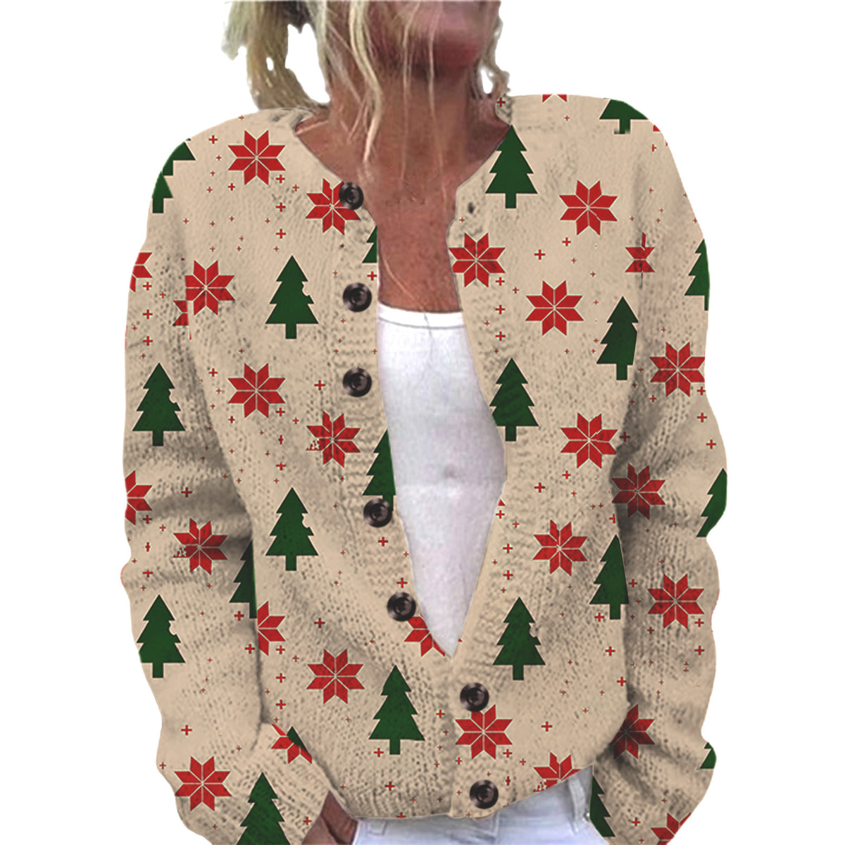 Ll-Yk1 Halloween Cardigan Round Neck Long-Sleeved 3D Printed Sweater European and American Cross-Border Casual Women's Clothing Amazon Theme