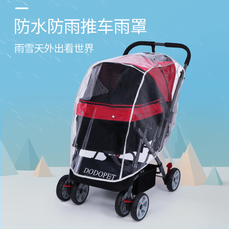 Dodopet Universal Pet Stroller Rain Cover Stroller Raincoat Dog Stroller Rain Cover Warm and Weatherproof