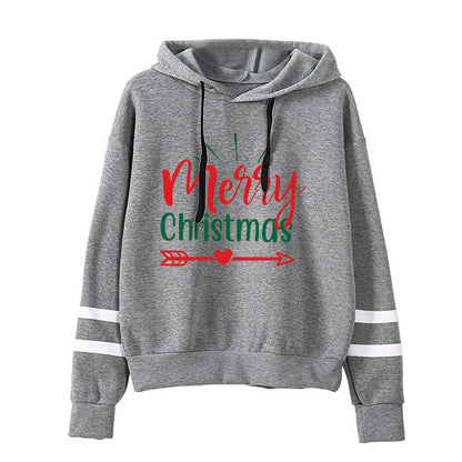 Amazon Cross-border European and American Christmas Merry Christmas Printed Hooded Sweatshirt Autumn and Winter Coat