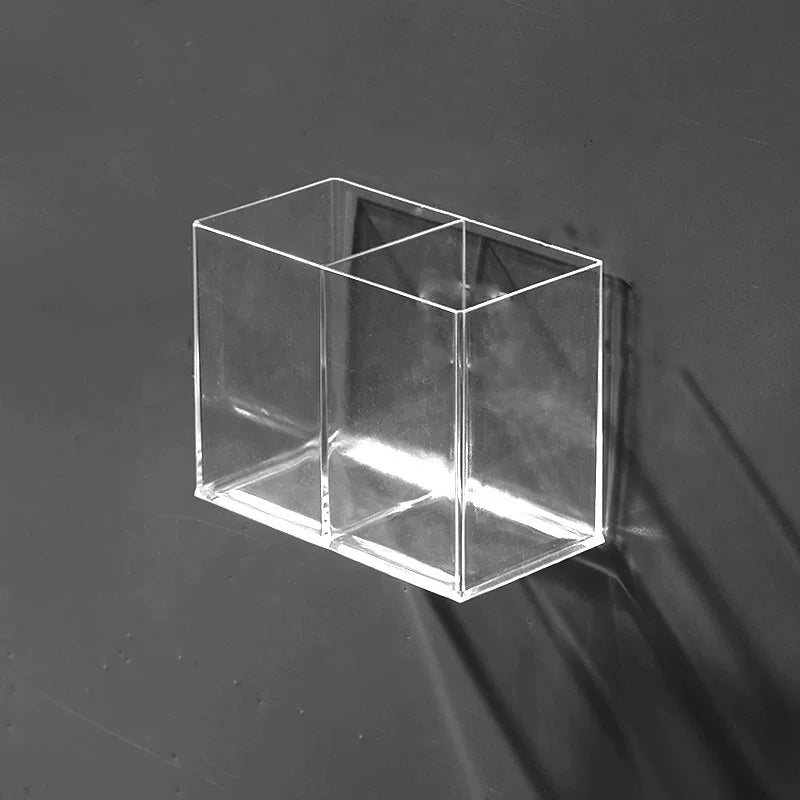 Desktop Wall Hanging Storage Box with Transparent Acrylic Cosmetics Bathroom Stationery Station Kitchen Storage Rack Bedside