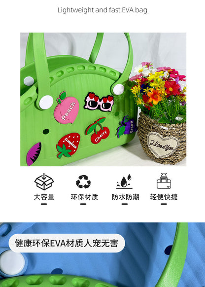 New Portable Eva Pet Bag Beach Bag Vegetable Basket Hole Bag Eva Printed Pet Car Storage Anti-Hole