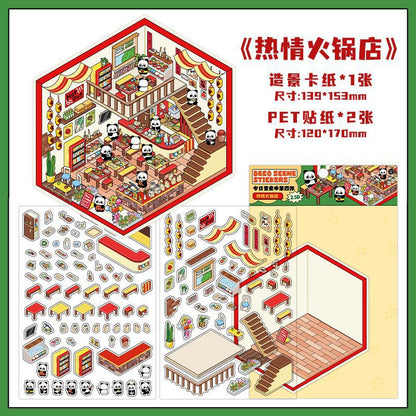 Infeel.Me Extra Large Scenery Stickers Today's Business Hours Open - Part Twelve DIY Journal Scene Stickers