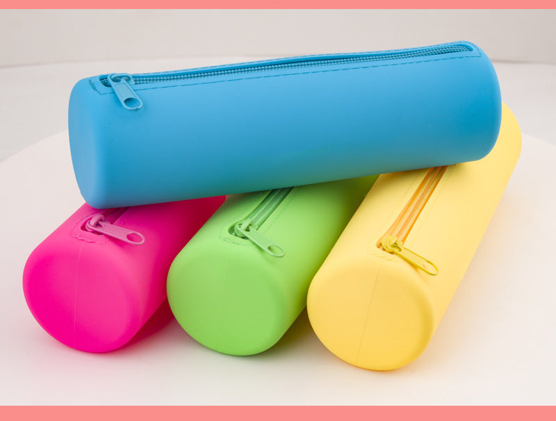 Round Silicone Bag Large Capacity Travel Multi-Purpose Toiletries Storage Bag Stationery Cosmetic Storage Box Storage