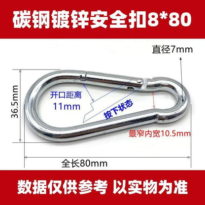 Safety Buckle, Climbing Buckle, Stainless Steel Lock, Spring Safety Ring, Outdoor Rock Climbing Accessories, Factory Direct Sales, Safety Hook