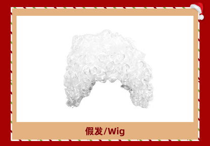 European and American Christmas Series Export Cos Wig Manufacturer Santa Claus Role-Playing Christmas Curly Beard Props